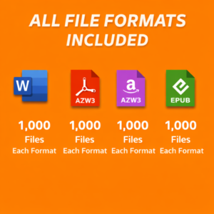 1000 Timeless Classic Novels Bundle – Public Domain eBooks with Full PLR Rights (Word, PDF, EPUB, AZW3)