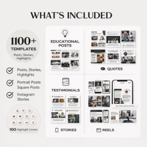 1100+ Fitness Instagram Templates Bundle – Canva Editable | PLR & MRR Resell Rights for Coaches, Gyms & Personal Trainers
