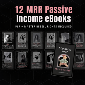 12 MRR Passive Income eBooks Bundle – PLR & Master Resell Rights Done-For-You Digital Products