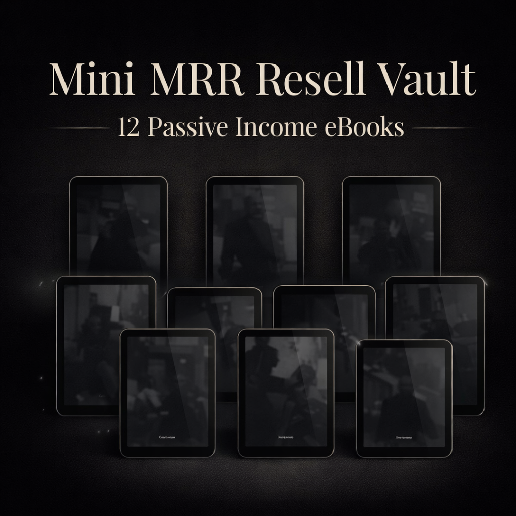 Mini MRR Resell Vault – 12 Passive Income eBooks Bundle (MRR & PLR Included)