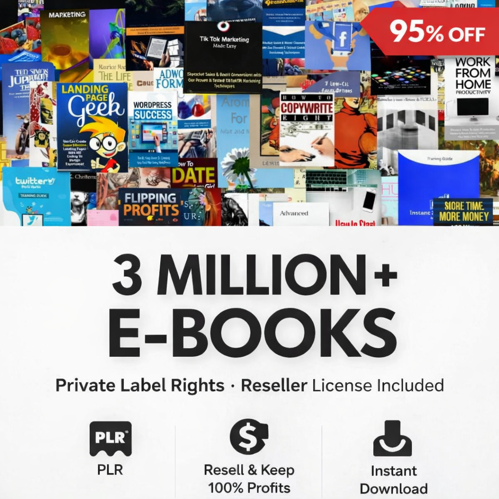 3 Million+ PLR Ebooks & Articles Bundle – Reseller Rights Digital Content Library – PLR&MRR Rights