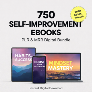 750 Self-Improvement eBooks Bundle with PLR & MRR Digital Library for Personal Development & Passive Income