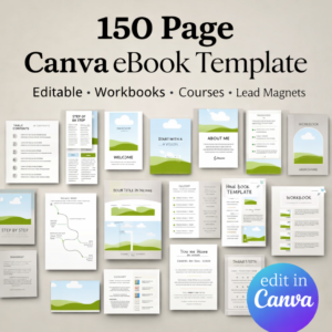 Canva eBook Template Bundle – 150 Editable Pages for Courses, Workbooks & Lead Magnets