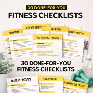 Fitness Checklist & Coaching Planner (30 Pages) – PLR Resell Rights | Editable Canva + PDF – (PLR+MRR)