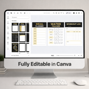20+ Sport & Fitness Planners PLR & MRR Bundle – Canva Editable Weight Loss, Yoga & Health Trackers for Resale