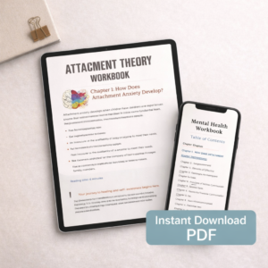 Mental Health Workbook – 6 Books in 1 (PLR + MRR) | Attachment Theory, Abandonment Anxiety, Trauma, CBT, EMDR & Addiction Recovery (PDF eBook)